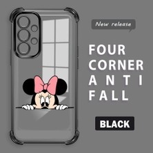 Ucuc Samsung Galaxy A33 5g Uyumlu Şeffaf Silikon Köşe Koruma Lens Korumalı Elektroplatlı Kenar Kılıf Mickey Desenli