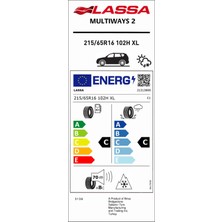 215/65R16 102H Xl Multuways2 Lassa  2025   (C) (C)  70DB