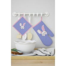 Ays Home Eldiven Tavşan Desen Eldiven Tutacak Seti