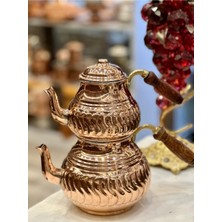 PremiumPort Bakır Dalga Desenli Büyük Çaydanlık, Şık ve Dayanıklı Tasarım