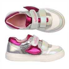 Bebbini Luna-Gümüş Işıltılı Kalpli Kız Çocuk Sneaker-Spor Ayakkabı
