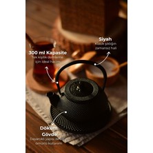 PremiumPort Şık Siyah Döküm Demlik 300 Ml, Zarif ve Dayanıklı Tasarım