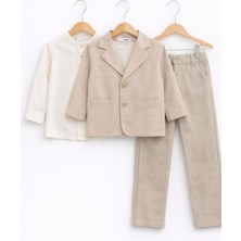 Bambino Keten Blazer Ceketli Erkek Çocuk 3’lü Takım
