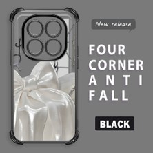 Ucuc Redmi Note 14 Pro 4g Uyumlu Şeffaf Silikon Köşe Koruma Lens Korumalı Elektroplatlı Kenar Kılıf Fiyonk Desenli