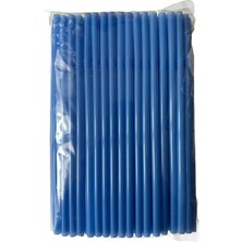 Omeyva Körüklü Mavi Kalın Buzlu Soğuk Içecek Pipet - 22 Cm. - 8 Mm. -100 Adetlik Paket