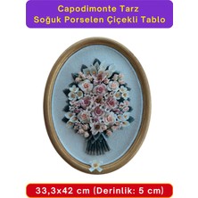 Capodimonte Tarz Soğuk Porselen Çiçekli Duvar Tablosu Kapodi Kapido Kapite
