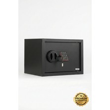 4Berry Elektronik Şifreli Çelik Kasa – Duvar ve Zemin Montajlı, Acil Anahtarlı, 9 Litre - Siyah