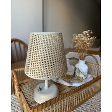 KorFam Krem Hazeran Görünümlü Başlık Kablosuz Pilli Masa & Gece Lambası