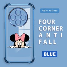 Ucuc Redmi 14C 4g Uyumlu Şeffaf Silikon Köşe Koruma Lens Korumalı Elektroplatlı Kenar Kılıf Mickey Desenli