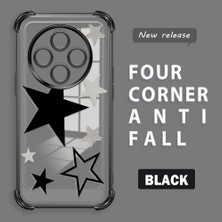 Ucuc Redmi A4 Uyumlu Şeffaf Silikon Köşe Koruma Lens Korumalı Elektroplatlı Kenar Kılıf Yıldız Desenli