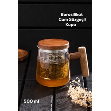 PremiumPort Borosilikat Cam Süzgeçli Bitki Çayı Demliği 500 Ml, Şık ve Kullanışlı Tasarım