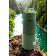 M&B Water Bottle Ruso 450 ml Paslanmaz Çelik Pipetli Termos - Sızdırmaz Sıcak Soğuk Kahve ve Spor Matarası