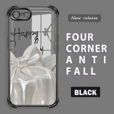 Ucuc iPhone 7/8/se 2020 2022 Uyumlu Şeffaf Silikon Köşe Koruma Lens Korumalı Elektroplatlı Kenar Kılıf Fiyonk Desenli