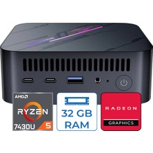 Blackview MP100 Ryzen 5 7430U 4.3ghz 32GB 512GB SSD Radeon Graphics Dp/hdmı Wifi6+Bt5.2 Windows 11 Pro Mini Bilgisayar BLMP1074P09 + Zettausb