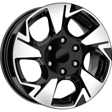 RC 16 Inç 6X120 Transit Custom Transporter 2025 Sonrası Uyumlu Siyah Elmas Kesim Jant Modeli (4 Adet)