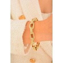 CEBECİ Cebeci 14 Ayar Kalın Zincir Altın Bileklik