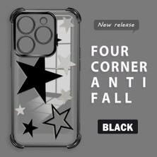 Ucuc Tecno Spark 20/20C Uyumlu Şeffaf Silikon Köşe Koruma Lens Korumalı Elektroplatlı Kenar Kılıf Yıldız Desenli