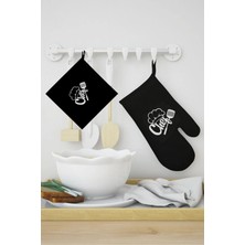 Ays Home Siyah Şef Eldiven Tutacak Seti