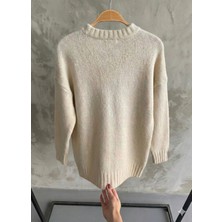 Elwes Kadın Bej Yumoş Oversize Kazak