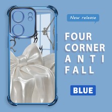 Ucuc Poco C65 Uyumlu Şeffaf Silikon Köşe Koruma Lens Korumalı Elektroplatlı Kenar Kılıf Fiyonk Desenli