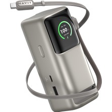Havit PB37 10.000MAH 65W Pd Hızlı Şarj Cihazı Powerbank – Akıllı Dijital Ekranlı ve Dahili Usb-C Kablolu, Tr Dönüştürücü Dahil