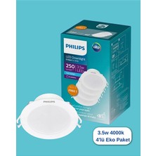 Philips Eridani DL190B 3.5W 80MM Delik Çapı 4000K Gün Işığı 250LÜMEN 4'lü Eko Paket