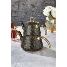 PremiumPort Şık ve Dayanıklı Orta Boy Granit Çaydanlık, Kullanışlı Tasarım