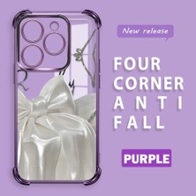 Ucuc Tecno Spark 20/20C Uyumlu Şeffaf Silikon Köşe Koruma Lens Korumalı Elektroplatlı Kenar Kılıf Fiyonk Desenli