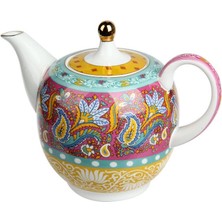PremiumPort Eliana Bone China Desenli Porselen Çaydanlık 1300 Ml, Şık ve Dayanıklı Tasarım