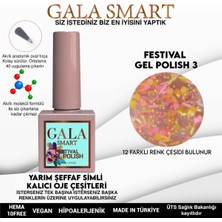 Gala Smart Yarı Şeffaf Zemin Simli Festival Kalıcı Ojeler