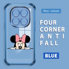 Ucuc Redmi Note 14 Pro 4g Uyumlu Şeffaf Silikon Köşe Koruma Lens Korumalı Elektroplatlı Kenar Kılıf Mickey Desenli