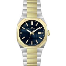 Ferro Sarı ve Gümüş Çelik Kordon Erkek Kol Saati FM43035A-D3 Tüm Fonksiyonlar Aktif 3ATM Su Geçirmez