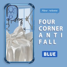 Ucuc Redmi Note 10S Uyumlu Şeffaf Silikon Köşe Koruma Lens Korumalı Elektroplatlı Kenar Kılıf Fiyonk Desenli