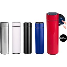 Promopanya Modern Görünümlü LED Derece Göstergeli Termos Kırmızı Renk / Isim Yazdırılabilir