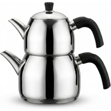 PremiumPort Siyah 75CM Midi Çelik Çaydanlık, Şık ve Dayanıklı Tasarım