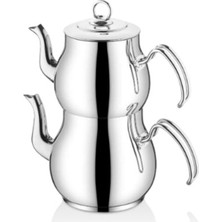 PremiumPort Mercan Sade Tel Sap Orta Boy Çaydanlık, Şık ve Dayanıklı Tasarım