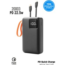 Intouch 20.000 Mah Mini Kablolu Hızlı Powerbank 22W Pd Quick Fast Taşınabilir Şarj Cihazı