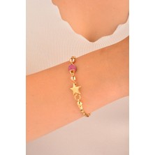 CEBECİ Cebeci 14 Ayar Yıldızlı Top Altın Bileklik