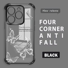 Ucuc Infinix Smart 8/8 Pro Uyumlu Şeffaf Silikon Köşe Koruma Lens Korumalı Elektroplatlı Kenar Kılıf Kelebek Desenli