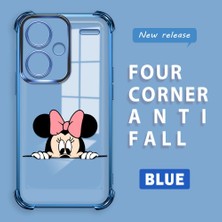 Ucuc Redmi Note 13 Pro Plus 5g Uyumlu Şeffaf Silikon Köşe Koruma Lens Korumalı Elektroplatlı Kenar Kılıf Mickey Desenli