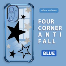 Ucuc Redmi Note 10 Pro Uyumlu Şeffaf Silikon Köşe Koruma Lens Korumalı Elektroplatlı Kenar Kılıf Yıldız Desenli