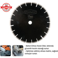 Tomax Elmaslı Beton Kesme 450 x 3,6 x 8 x 25,4 mm