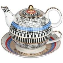 PremiumPort Maggey Bone Tek Kısılık Demlik ve Fincan Takımı, Şık ve Kullanışlı Set