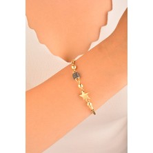 CEBECİ Cebeci 14 Ayar Siyah Pupa Altın Bileklik