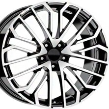 RC 18 Inç 5X112 A3 A4 Octavia Golf Jetta Caddy Passat Uyumlu Siyah Elmas Kesim Jant Modeli (4 Adet)