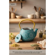 PremiumPort Sümbül Döküm Demlik 1200 Ml, Yeşil, Şık ve Dayanıklı Eşya