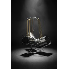 PremiumPort Paslanmaz Çelik Gold Kulp Detaylı Desenli Cezve Takımı, Şık ve Dayanıklı Tasarım