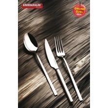 UltraMint Şık 72 Parça Çelik Çatal Kaşık Bıçak Seti, Dayanıklı ve Kullanışlı Tasarım