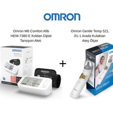 Omron M6 Comfort Afib HEM-7380-E Koldan Dijital Tansiyon Aleti + Omron Gentle Temp 521 Kulaktan Ateş Ölçer