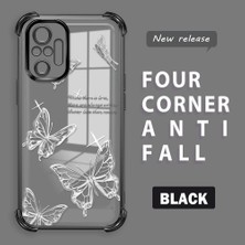 Ucuc Redmi Note 10 Pro Uyumlu Şeffaf Silikon Köşe Koruma Lens Korumalı Elektroplatlı Kenar Kılıf Kelebek Desenli